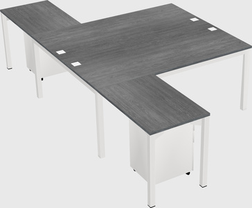 Shared l-shaped desk