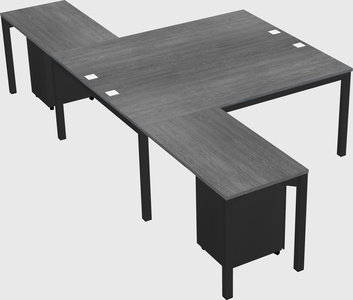 Shared l-shaped desk
