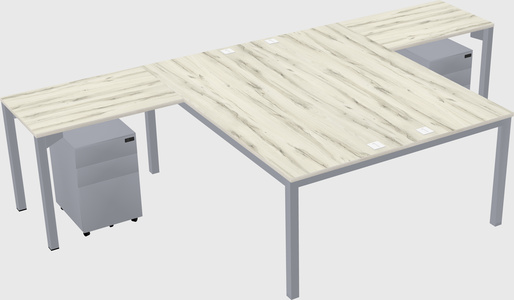 Shared l-shaped desk