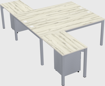 Shared l-shaped desk