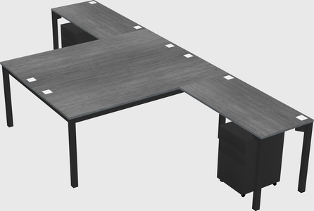 Shared l-shaped desk