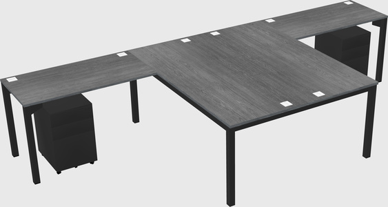 Shared l-shaped desk