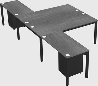 Shared l-shaped desk