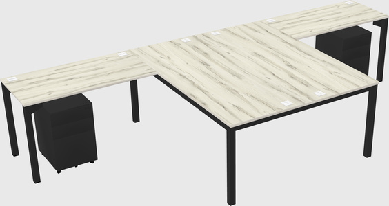 Shared l-shaped desk