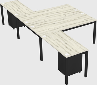 Shared l-shaped desk