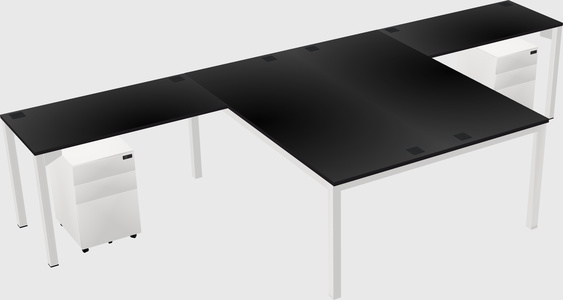 Shared l-shaped desk
