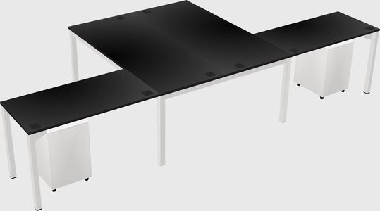 Shared l-shaped desk
