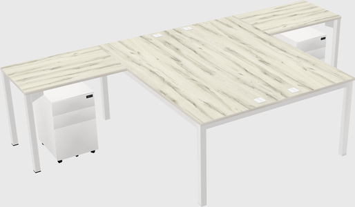 Shared l-shaped desk