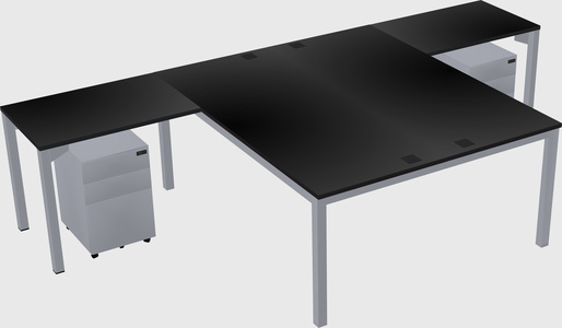 Shared l-shaped desk
