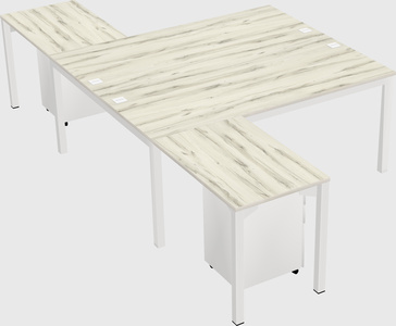 Shared l-shaped desk