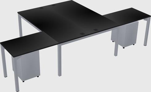 Shared l-shaped desk