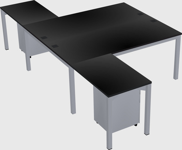 Shared l-shaped desk