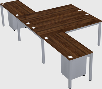 Shared l-shaped desk