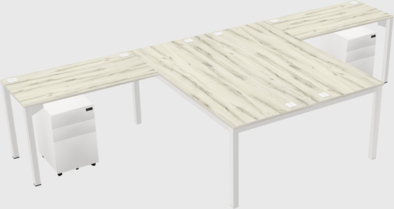 Shared l-shaped desk