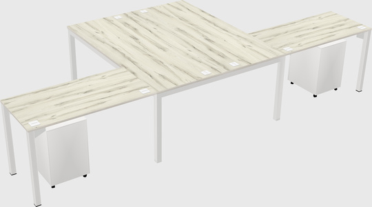 Shared l-shaped desk