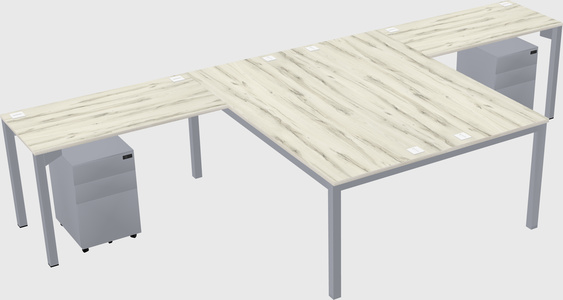 Shared l-shaped desk