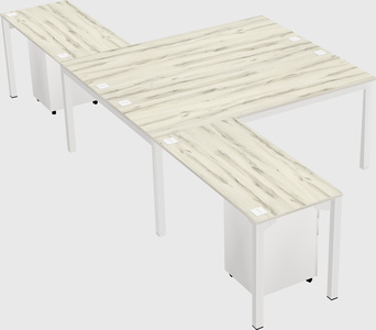Shared l-shaped desk