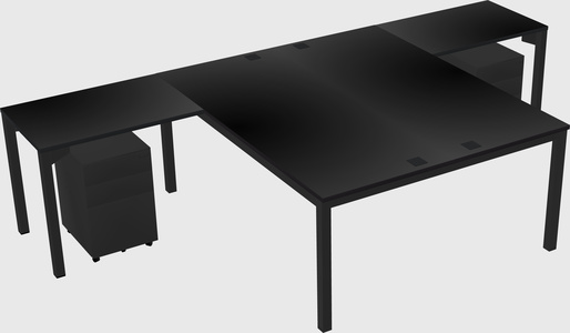 Shared l-shaped desk