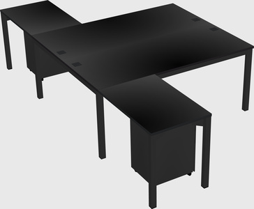 Shared l-shaped desk