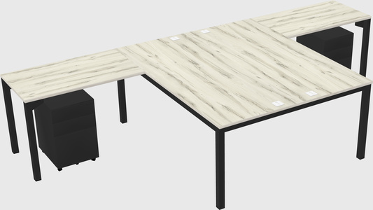 Shared l-shaped desk