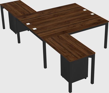 Shared l-shaped desk
