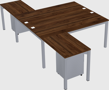 Shared l-shaped desk