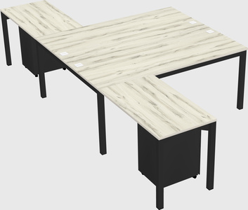 Shared l-shaped desk