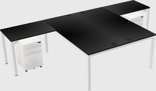Shared l-shaped desk