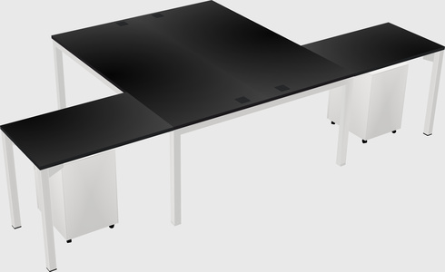 Shared l-shaped desk