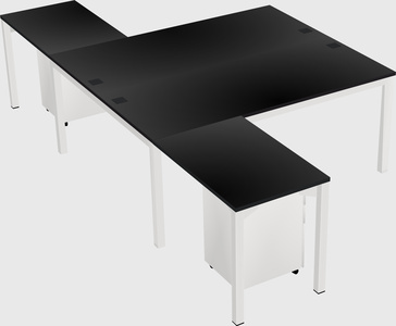 Shared l-shaped desk