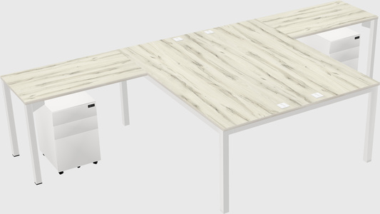 Shared l-shaped desk