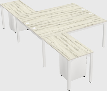 Shared l-shaped desk