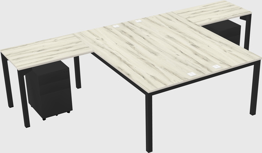 Shared l-shaped desk