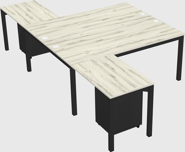 Shared l-shaped desk