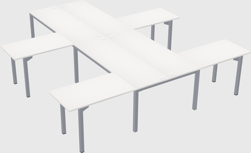 Shared l-shaped desk
