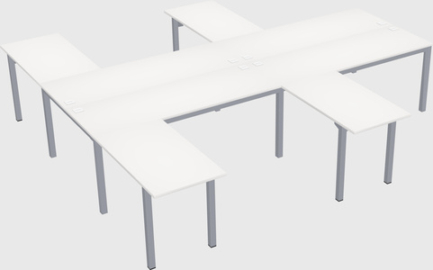 Shared l-shaped desk