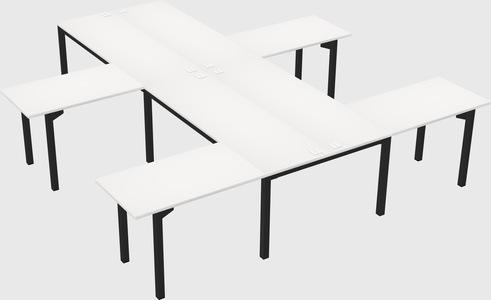 Shared l-shaped desk