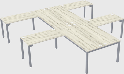 Shared l-shaped desk