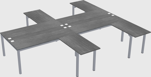 Shared l-shaped desk