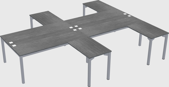 Shared l-shaped desk