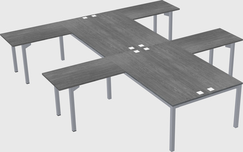 Shared l-shaped desk