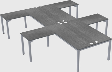Shared l-shaped desk