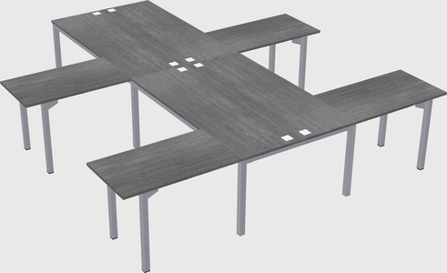 Shared l-shaped desk
