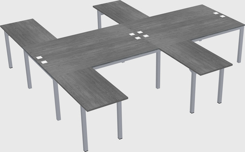 Shared l-shaped desk