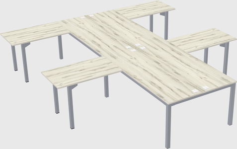 Shared l-shaped desk