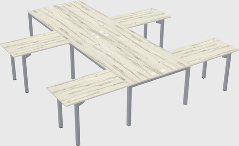 Shared l-shaped desk