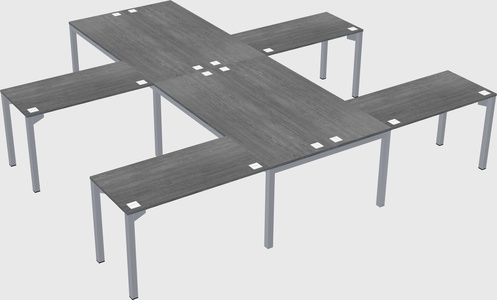 Shared l-shaped desk