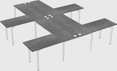 Shared l-shaped desk