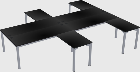 Shared l-shaped desk