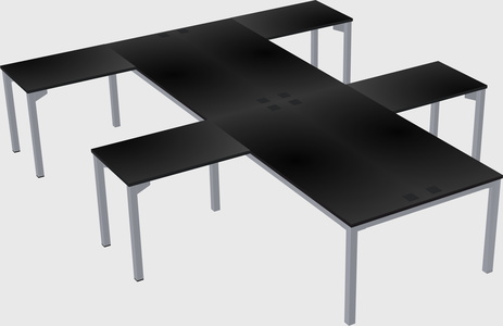 Shared l-shaped desk